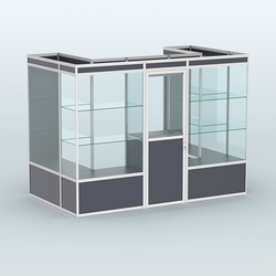 Павильон из профиля пристенный №2б (4,05 кв. м), Антрацит