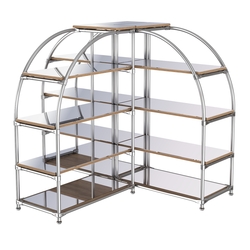 Комбинация стендов TD-06 №2-5 (с полками Зеркало 4мм), Дуб Канзас коричневый