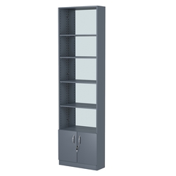 Стеллаж из ДСП с 4-мя полками 200x600 мм серии LEVEL-4 №3-2 (З/C - ЗЕРКАЛО), Темно-Серый