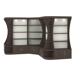 Угловой высокий стеллаж ГАРАНТ №4, Дуб Венге + Белый