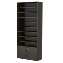 Стеллаж из ДСП с 8-ю полками 350x900 мм серии LEVEL-8 №13 (З/C - ДВП), Черный