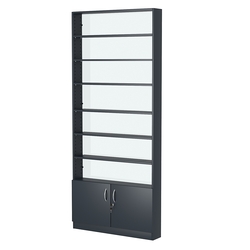 Стеллаж из ДСП с 6-ю полками 150x900 мм серии LEVEL-6 №9-1 (З/C - СТЕКЛО), Антрацит