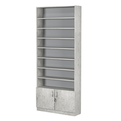 Стеллаж из ДСП с 8-ю полками 250x900 мм серии LEVEL-8 №11 (З/C - ДВП), Метрополитан Грей