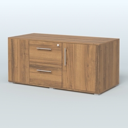 Тумба двусторонняя с отсеком и двумя открытыми полками Платинум Персонал, Орех