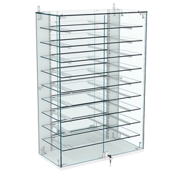 Витрина настенная НЕО №2-4 с зеркалом и девятью полками, Белый