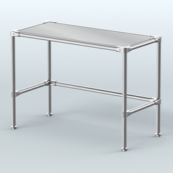 Стол средний D-42 с полкой зеркало 4мм, Темно-Серый