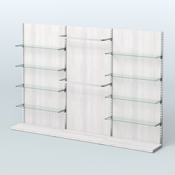 Система ЭЛЕГАНТ №6 пристенная с ДСП (3600 мм), Ясень Анкор светлый