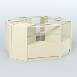 Торговый островок в стиле ЛОФТ восьмиугольный №5 (5,38 кв.м), Крем Вайс