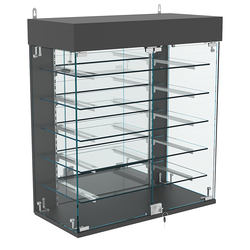 Витрина настенная НЕО №1А-4 с пятью полками и зеркалом, Черный