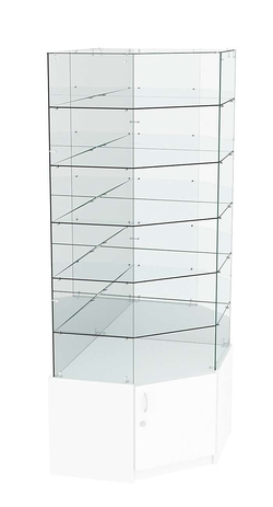 Витрина "Истра" угловая №9116, пятигранная, (З.С-зеркало), без дверей, Белый