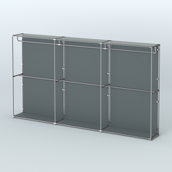 Торговая система ХРОМ (задняя стенка - ДСП) 3600 мм с поручнями №1, Темно-Серый