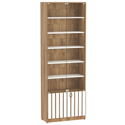 Витрина серии "Смок" №1-700, Дуб Канзас коричневый + Белый