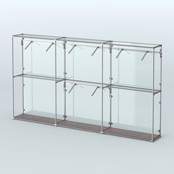 Торговая система ХРОМ (задняя стенка - стекло) 3600 мм с поручнями №6, Ясень Анкор темный