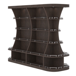 Островной высокий стеллаж ГАРАНТ №3-О с ограничителями, Дуб Венге