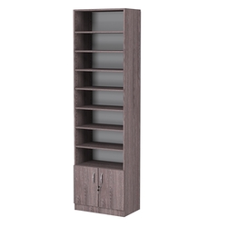 Стеллаж из ДСП с 7-ю полками 350x600 мм серии LEVEL-7 №6 (З/C - ДВП), Ясень Анкор темный