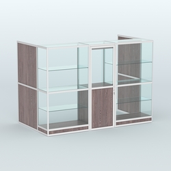 Павильон из профиля пристенный №1г (4,05 кв. м), Ясень Анкор темный