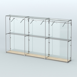 Торговая система ХРОМ (задняя стенка - стекло) 3600 мм с поручнями №7, Дуб Сонома