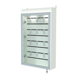 Витрина настенная №2-2Б с эконом панелью и верхней подсветкой серии Collecto, Белый