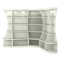 Угловой высокий стеллаж ГАРАНТ №2-О с ограничителями, Белый