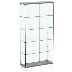 Витрина РОНДО №3-1 на ножках (задняя стенка стекло), Антрацит