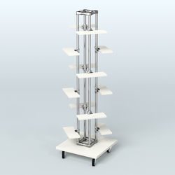 Торговый стенд для обуви с двенадцатью полками ЛЕСЕНКА №2-1, Белый