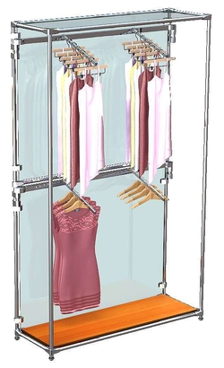 Торговая система ХРОМ (задняя стенка - стекло) 1200 мм с поручнями №3, Серый