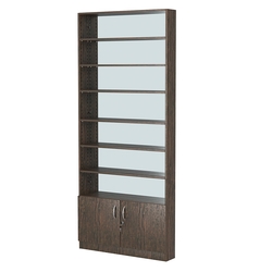 Стеллаж из ДСП с 6-ю полками 150x900 мм серии LEVEL-6 №9-2 (З/C - ЗЕРКАЛО), Дуб Венге