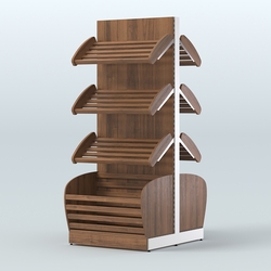 Островной высокий стеллаж для хлеба и выпечки Феникс №1, Орех