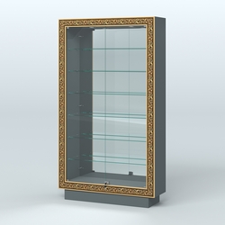 Низкая витрина с декором и узкими полками НБА-11, Темно-Серый