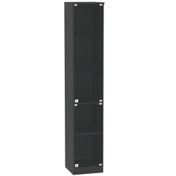 Шкаф-витрина офисная узкая ШВ-52, Черный