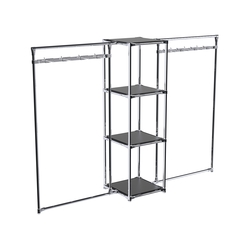 Хромированное вешало ЛУЧ №2-3 с полками ДСП 16 мм, Черный