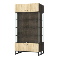 Витрина Монти №5 двусторонняя, Дуб Венге + Дуб Сонома