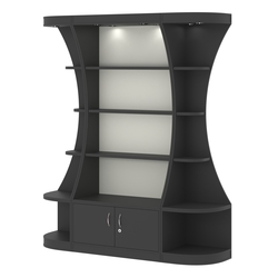 Пристенный высокий стеллаж ГАРАНТ №1, Черный и Белый