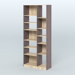 Стеллаж из ДСП серии ЛОФТ №9-2 с полками ДСП, Ясень Анкор темный и Дуб Сонома