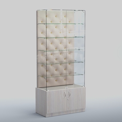 Высокая стеклянная витрина КАПИТОНЕ №505, Ясень светлый+01 C