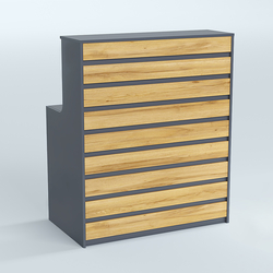 Ресепшен серии ПРАЙМ №1А, Темно-серый и Дуб Золотистый