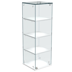 Витрина Истра настольная №23-ДП с прямыми полками из ДСП, Белый