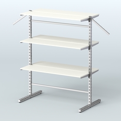 Система ЭЛЕГАНТ островная с шестью прямыми полками из ДСП №17а, Белый