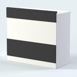 Стол - верстак с ящиками №2, Черный и Белый