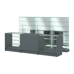 Комплект низких витрин ХП-11 и прилавков ЭК-4, Темно-Серый