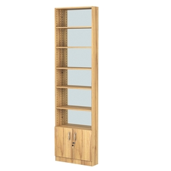 Стеллаж из ДСП с 5-ю полками 150x600 мм серии LEVEL-5 №2-2 (З/C - ЗЕРКАЛО), Дуб Золотистый