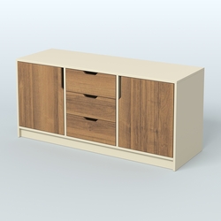 Тумба Модесто, Крем Вайс + Орех