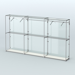 Торговая система ХРОМ (задняя стенка - стекло) 3600 мм с поручнями №3, Белый