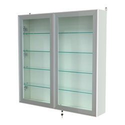 Витрина настенная №4-1А с узкими прозрачными полками серии Collecto, Белый