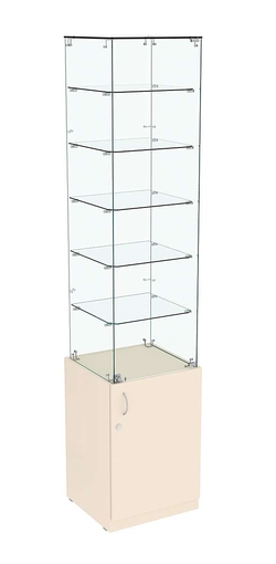 Высокая витрина ИСТРА №806 (задняя стенка - стекло), Крем Вайс