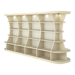 Островной высокий стеллаж ГАРАНТ №5-О с ограничителями, Крем Вайс + Белый