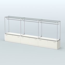 Островная торговая система ХРОМ 3600 мм с тумбами Т11 и поручнями №1, Белый