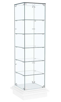 Витрина с пятью квадратными полками ЗИККУРАТ №501, Белый
