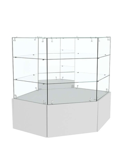 Прилавок угловой на подиуме ОТРАЖЕНИЕ №18 , Серый