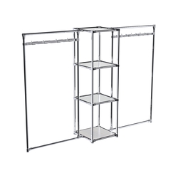 Хромированное вешало ЛУЧ №2-4 с зеркальными полками 4мм, Ясень Анкор светлый - U31104